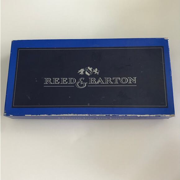 Reed and Barton Golden Jubilee Four Piece Stainless Steel Steak Knives in Box - Picture 2 of 7